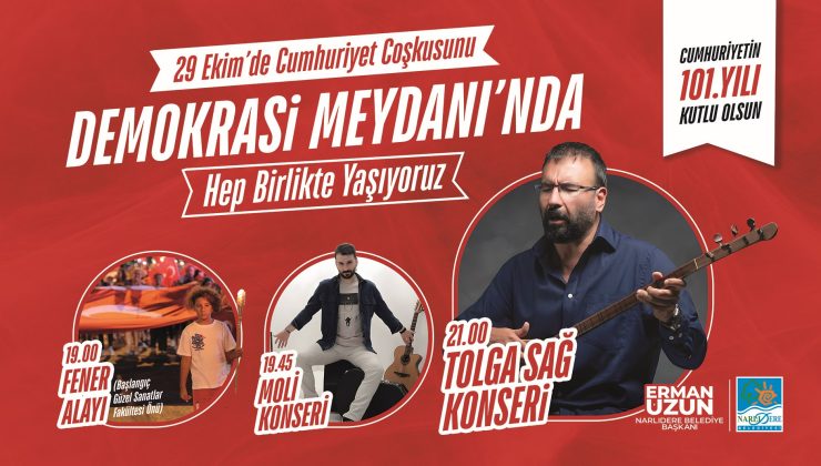 Cumhuriyet Bayramı coşkusu Narlıdere’de fener alayı ve konserle kutlanacak